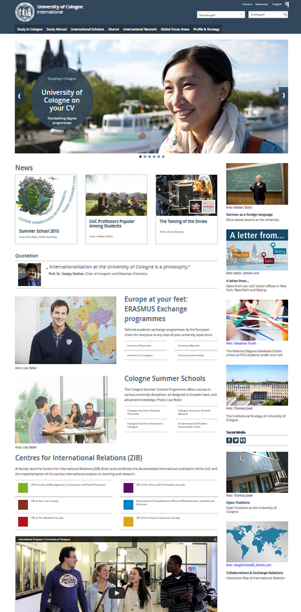 UoC International Homepage