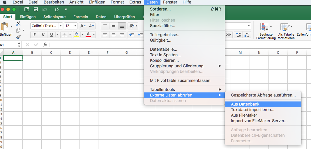 excel 2016 for mac odbc